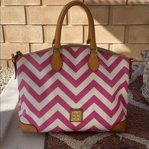 Dooney & Bourke pink chevron satchel